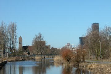 Leeuwarden, De Potmarge met zicht op Leeuwarden 